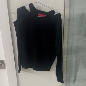 Elegant Black Off-the-Shoulder Sweater